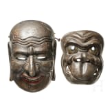 Zwei Nō-Masken, Japan, 19./20. Jhdt.