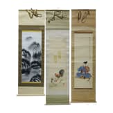 Drei Kakemono-Rollbilder, Japan, Taisho-Periode
