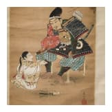 Rollbild mit Darstellung eines Samurai, Japan, 20. Jhdt.