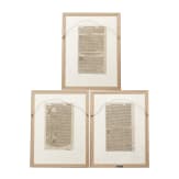 Drei gerahmte Seiten aus der Cosmographia Sebastian M&uuml;nsters (1488 - 1552), deutsch/Schweiz, 16. Jhdt.
