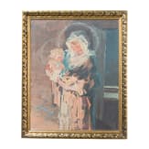 Temperamalerei "Madonna mit Kind", signiert Friedrich, wohl deutsch, datiert 1933