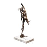 Bronzefigur des Hermes als G&ouml;tterbote nach Giambologna, sp&auml;tes 19. Jhdt.