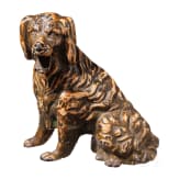Wiener Bronze eines sitzenden Hundes, 19./20. Jhdt.