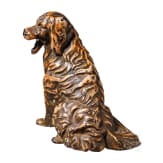 Wiener Bronze eines sitzenden Hundes, 19./20. Jhdt.