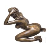 Bronzene Aktfigur "Die Verz&uuml;ckung", wohl deutsch/&Ouml;sterreich, Mitte 20. Jhdt.