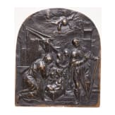 Anbetung der Hirten auf Bronzeplakette, deutsch/fl&auml;misch, 16. Jhdt.
