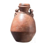 Flasche mit fig&uuml;rlichen Henkeln, Peru, wohl Moche-Kultur, 4. - 8. Jhdt.