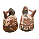 Zwei halbfig&uuml;rliche Gef&auml;&szlig;e, Peru, Nasca-Kultur (Nazca), 3. - 8. Jhdt.