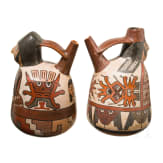 Zwei halbfig&uuml;rliche Gef&auml;&szlig;e, Peru, Nasca-Kultur (Nazca), 3. - 8. Jhdt.