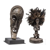Reliquiarsdeckel mit Aufsatz sowie Maske, Fang Ngumba/Senufo, Gabon/Kamerun/Mali