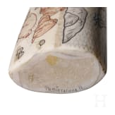 Walrosszahn-Scrimshaw, Yupik, Alaska, 20. Jhdt.