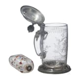 Schnapsflasche und Walzenkrug, deutsch, 18. Jhdt. und Th&uuml;ringen, um 1800