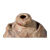 Renaissancezeitliche Flasche mit marmoriertem Glasur&uuml;berzug und Durchz&uuml;gen f&uuml;r H&auml;ngeriemen, Norditalien, um 1600