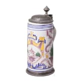 Walzenkrug mit Zinnmontierung, s&uuml;ddeutsch, wohl 20. Jhdt.