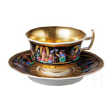 Facettierte Tasse mit Untertasse, KPM, Berlin, 1. H&auml;lfte 19. Jhdt.