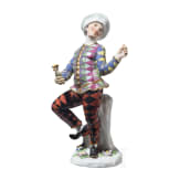 Kom&ouml;diantenfigur Harlekin aus der Commedia dell&rsquo;Arte, J. J. Kaendler, um 1740 (Entwurf), Meissen, 20. Jhdt.