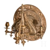 Pr&auml;chtiger Wandleuchter aus Messing, deutsch, um 1860/80