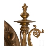 Pr&auml;chtiger Wandleuchter aus Messing, deutsch, um 1860/80