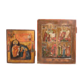 Zwei Ikonen - Prophet Elias und Vierfelderikone, Russland, 19. Jhdt.