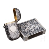Kleines Niello-Etui und Niello-Streichholzschachtel, Russland, 1896 - 1908