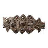 Zwei Silberg&uuml;rtel mit T&uuml;rkisen, Russland, Tiflis, 1908 (einer)
