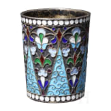 Cloisonn&eacute;-Email-Wodkabecher, Russland, Moskau, Dmitrij N. Nikolajew, 1896 - 1908