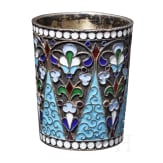 Cloisonn&eacute;-Email-Wodkabecher, Russland, Moskau, Dmitrij N. Nikolajew, 1896 - 1908