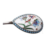 Kleiner Cloisonn&eacute;-Email-L&ouml;ffel, Russland, Moskau, 1896 - 1908