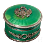 Kleine Guilloch&eacute;-Emaille-Deckeldose (Pillendose), 2. H&auml;lfte 20. Jhdt.