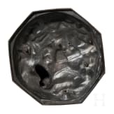 Gro&szlig;e vergoldete Eisengussgruppe "B&auml;renjagd", Eisenwerke Kasli, 20. Jhdt.