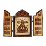 Gro&szlig;es Ikonen-Triptychon mit der Gottesmutter des Zeichens, Russland, um 1700