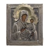 Ikone mit der Gottesmutter von Smolensk mit Oklad, Russland, 19. Jhdt.