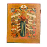 Gro&szlig;formatige Ikone mit der Gottesmutter "Freude aller Leidenden", Russland, um 1800