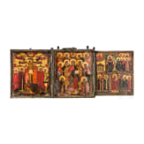 Reisetriptychon mit der erweiterten Deesis, Russland, Anfang 19. Jhdt.