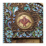 Bedeutendes Cloisonn&eacute;-Email-Ikonen-Triptychon mit dem Christus Pantokrator, Russland, Moskau, Pawel Owtschinnikow, 1897