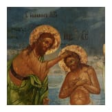 Gro&szlig;e Ikone mit der Taufe Christi, Russland, Ende 18. Jhdt.