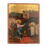 Gro&szlig;formatige Ikone mit der Erweckung des Lazarus, Griechenland, 19. Jhdt.