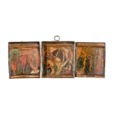 Reisetriptychon mit Silbermontierung, Russland, Kostroma, Fedor J. Schewjakow, um 1800