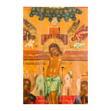 Ikone mit der Kreuzigung Christi, Russland, 19. Jhdt.