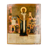 Seltene Ikone mit dem Heiligen Nikolaus Moschaisk, Russland, Anfang 19. Jhdt.
