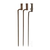 Drei T&uuml;llenbajonette M1838/42 bis M1873, &Ouml;sterreich