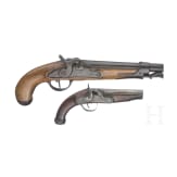 Scharnierpistole M 1816/43 und kleine Pistole