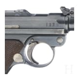 Lange Pistole 08, DWM 1917, mit Anschlagbrett