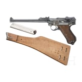 Lange Pistole 08, DWM, 1917, mit Anschlagbrett