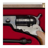 Perkussionsrevolver Pedersoli, im Kasten