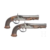 A pair of percussion pistols, Liege, circa 1810