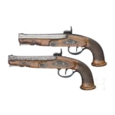 A pair of percussion pistols, Liege, circa 1810