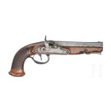 A pair of percussion pistols, Liege, circa 1810