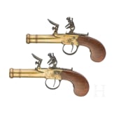 Ein Paar Steinschoss-Messing-Terzerole, deutsch oder fl&auml;misch, um 1800