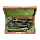 Ein Paar Perkussionspistolen im Kasten, J. M. Brier in Paris, um 1850
